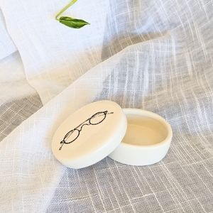 Vintage glasses stamped ceramic keepsake